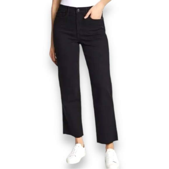 New Social Standard by Sanctuary Size 12 High Rise Crop Stretch Black Denim Jean - Picture 1 of 8